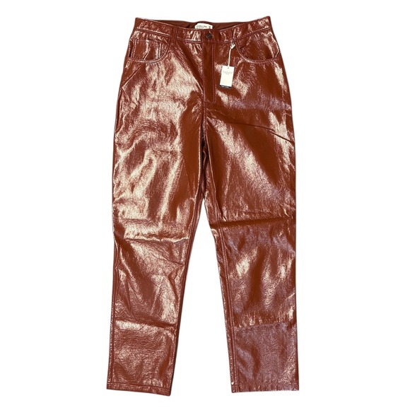 Abercrombie & Fitch Pants - Abercrombie & Fitch Curve Love 90s Straight Vegan Leather Pants Size 32 / 14